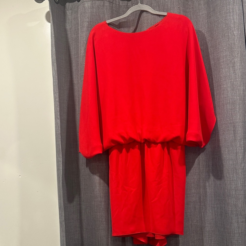 Trina Turk Vibrant Red Long Sleeve Dress